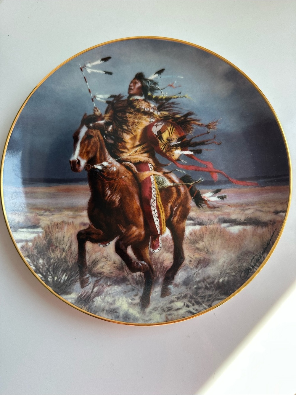 Triumphant Warrior Chuck DeHaan Franklin Mint Limited Edition Fine Porcelain